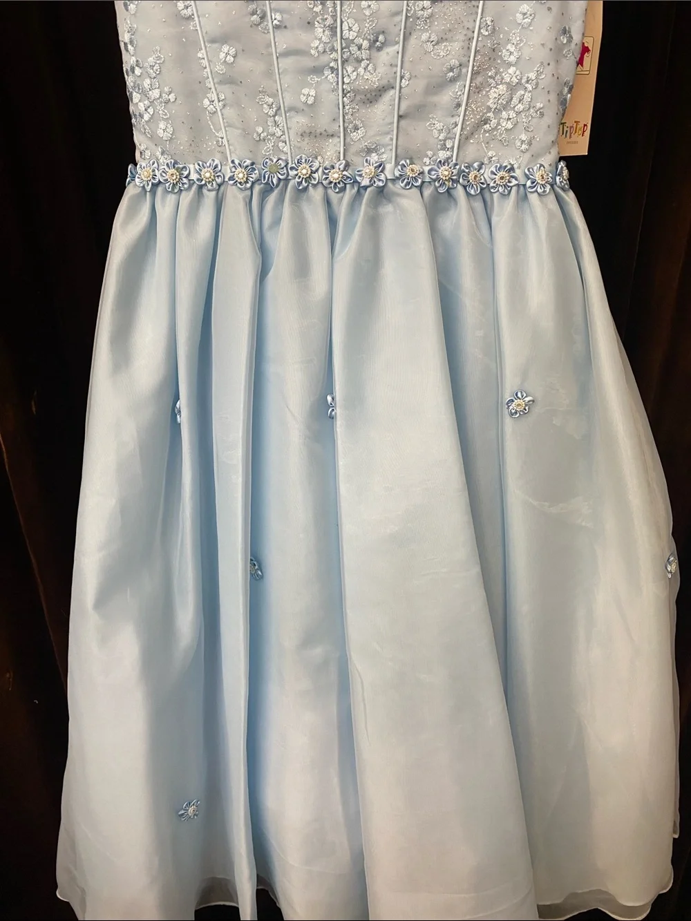 Classic Light Blue Beaded Girls' Formal Dress